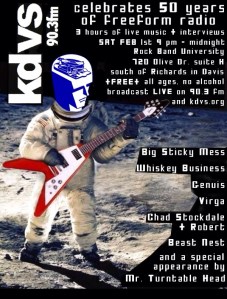 KDVS celebrates 50yrs! 9pm - midnight - Rock Band University (720 Olive Drive, Suite H) ALL AGES!